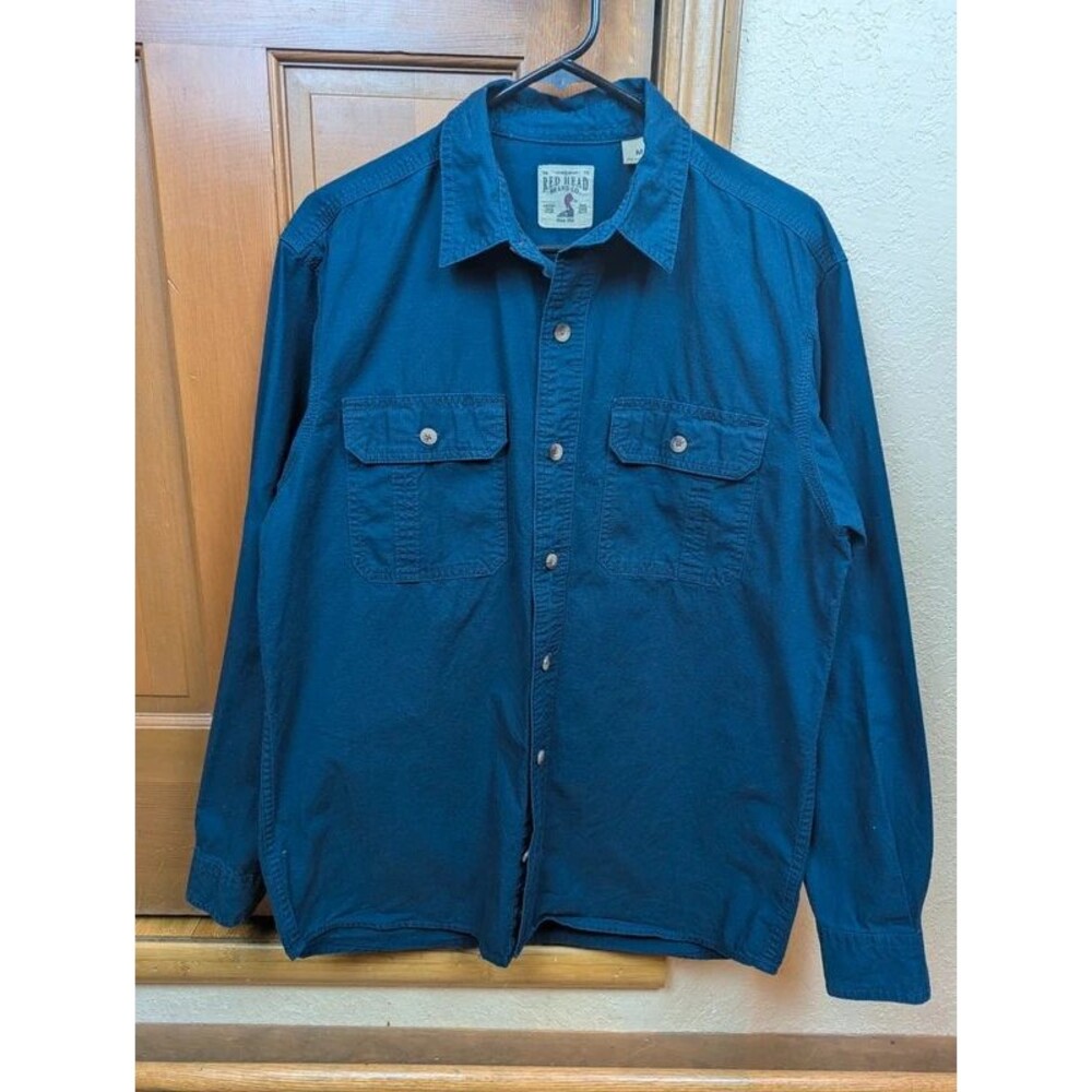 RedHead Brand Co. 100% Cotton Button Down Long Sleeve Blue Size M
